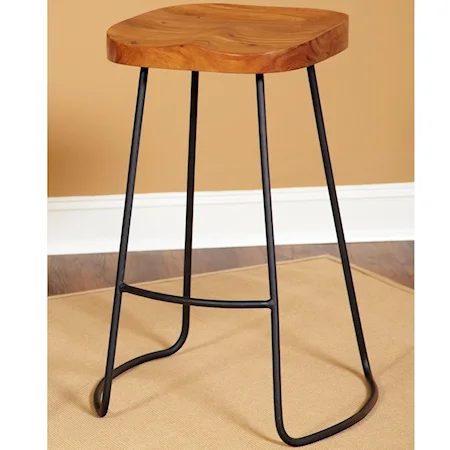 30" Barstool with Metal Base